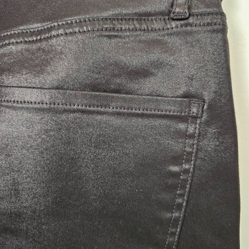 NWT EXPRESS BLACK MODERN STRAIGHT HIGH RISE LEATHER LOOK PANTS SIZE 12 SHORT - Picture 5 of 16